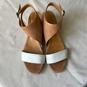 Coclico heeled two tone leather sandals.
